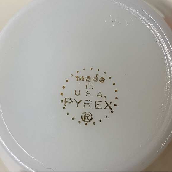 Vintage Pyrex Dove grey Gold band cream and sugar - Picture 8 of 8